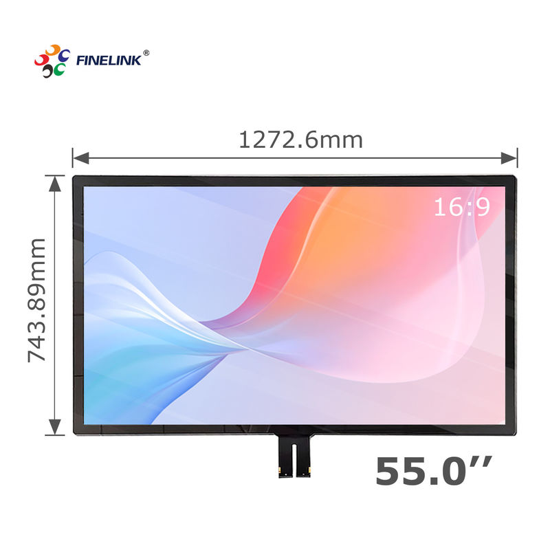 Πίνακα αφής G G Multi Point Touch 55 ιντσών με μεγάλη οθόνη οθόνης LCD και FPC IC γυαλιού
