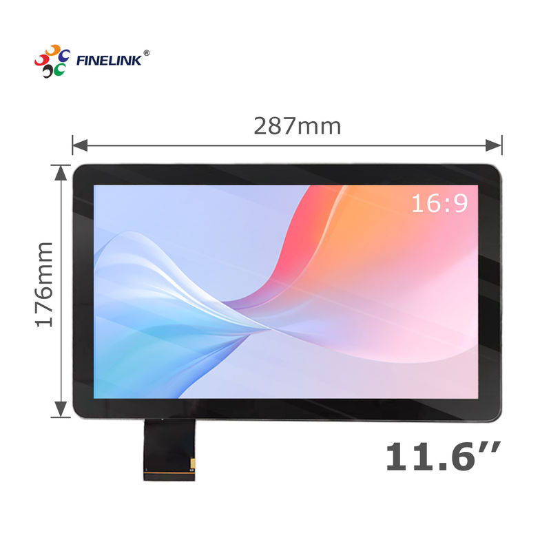 11.6'' COB PCAP Touch Panel 257*146mm Αισθητήρας με 287*176*2mm Οθόνη OD -20.C έως 70.C Περιοχή θερμοκρασίας